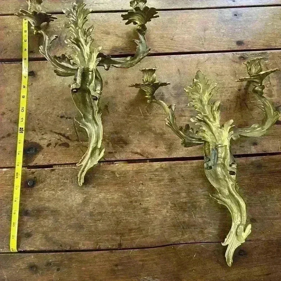 Solid Brass Candelabra VINTAGE and Sensational with Verde Gris Patina - Picture 2 of 4